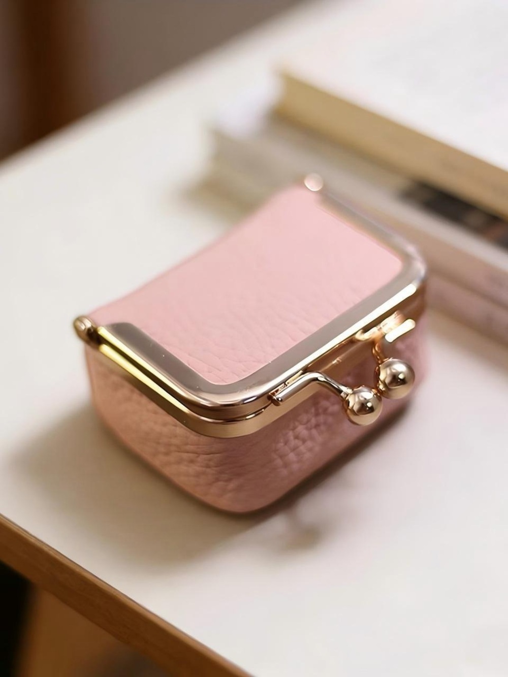 Classic Kiss-Lock Mini Leather Coin Purse - Multiple colors.